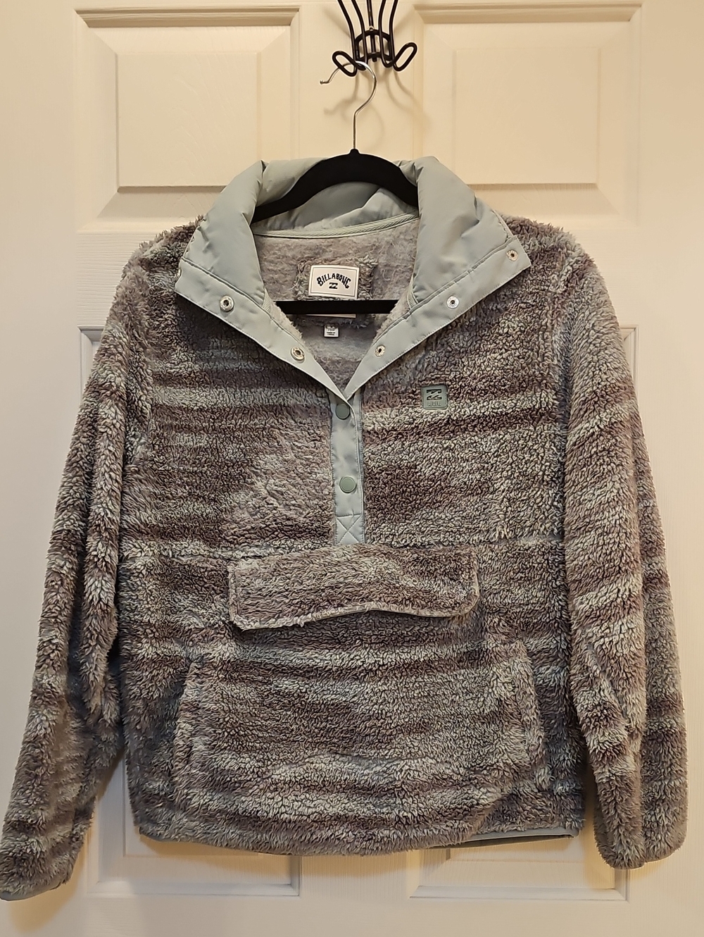Billabong Adventure Division Women's Size S Plush Teal + Gray Pullover Fleece